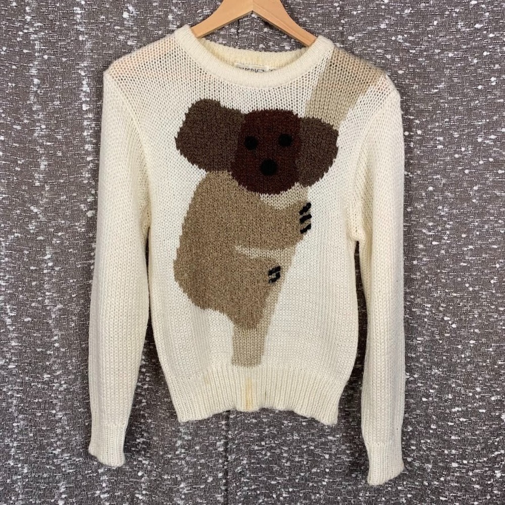 Vintage Snapdragon‎ Knit Koala Sweater Pullover Novelty Retro Women's Small